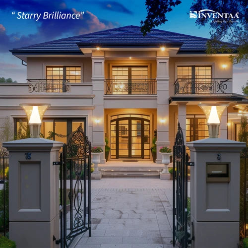 Inventaa Felisa LED Gate Column Light — 12W & 20W, Modern Entrance Pillar Light with 1-Year Warranty