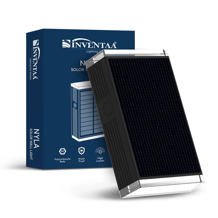 INVENTAA Nyla Solar Outdoor Wall Light – LED Solar Powered Wall Light for Outdoor Use