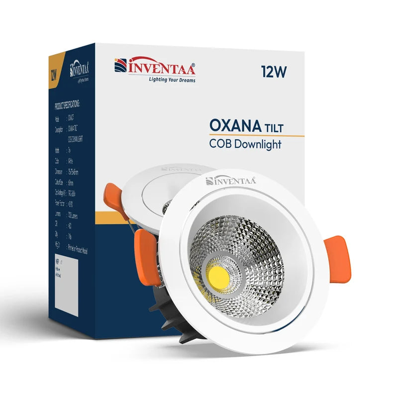 INVENTAA Oxana Tilt COB Downlight – 7W 12W 18W 30W | Cool Warm Neutral