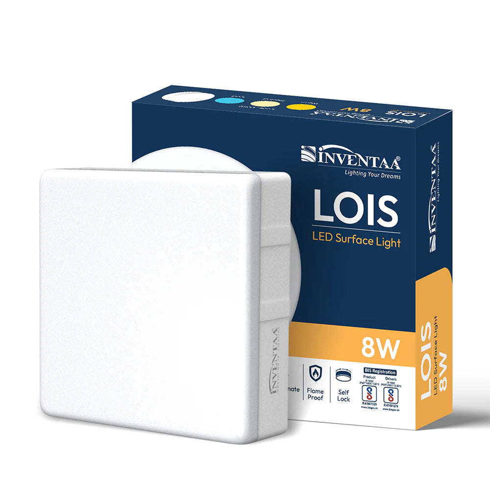 INVENTAA Lois LED Surface Light – Square, IP20, 8W/15W/22W-Indoor Lighting-dealsplant