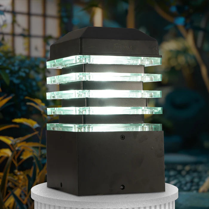 Inventaa Eberta 6" 12W LED Gate Light — Square & Round, Outdoor Compound Pillar Light with 1-Year Warranty