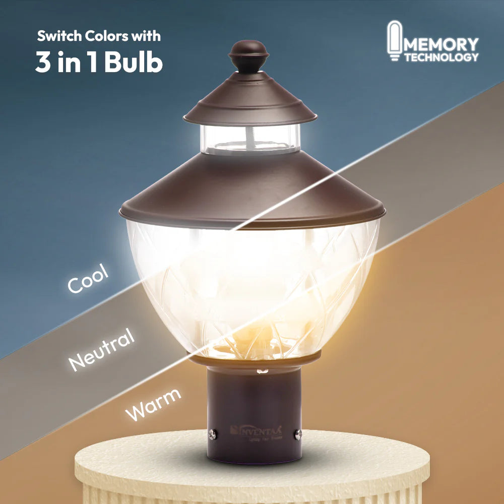 Inventaa Kitty 10W Outdoor Gate Light — 3-in-1 LED (Cool, Warm & Neutral White)-Outdoor Lighting-dealsplant