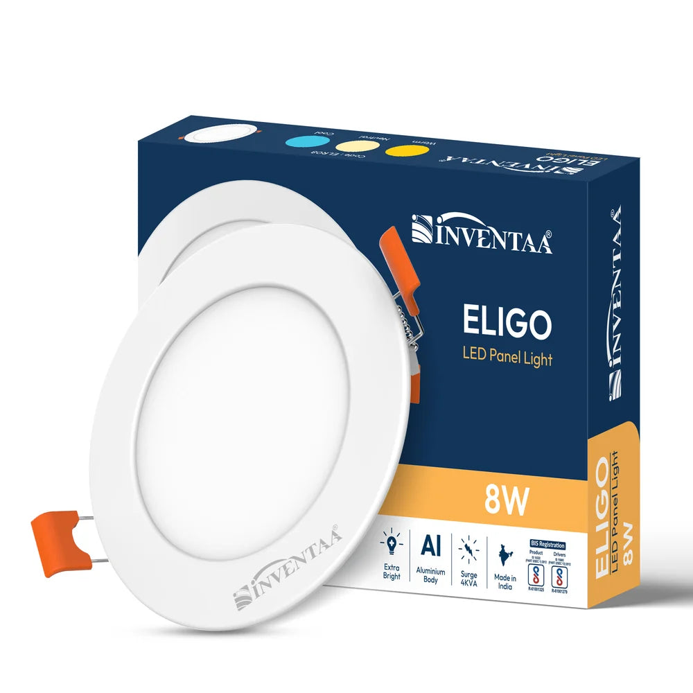 INVENTAA Eligo Round LED Panel Light Fixture-Indoor Lighting-dealsplant