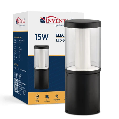 Inventaa Electra Stem 18W LED Gate Light — IP65 Weatherproof, Outdoor Garden
