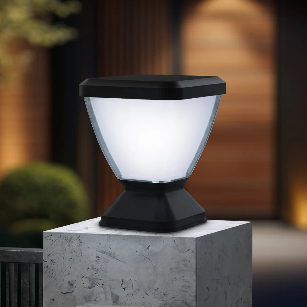 Inventaa Zenia Pro 12W Outdoor Gate Pillar Light | 3-in-1 LED (Cool, Warm & Neutral White) | Weatherproof Post Top Mount
