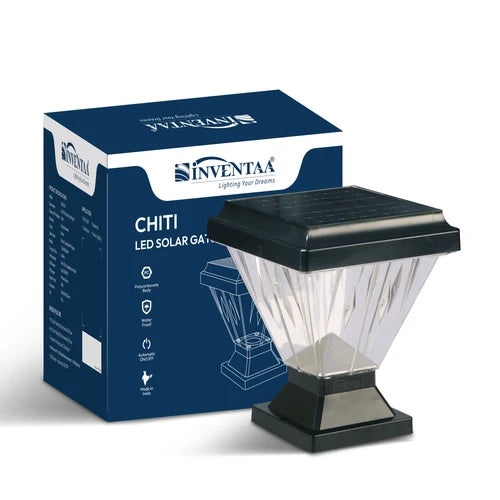 INVENTAA Chiti Solar Gate Light – LED Solar Outdoor Gate & Pillar Light