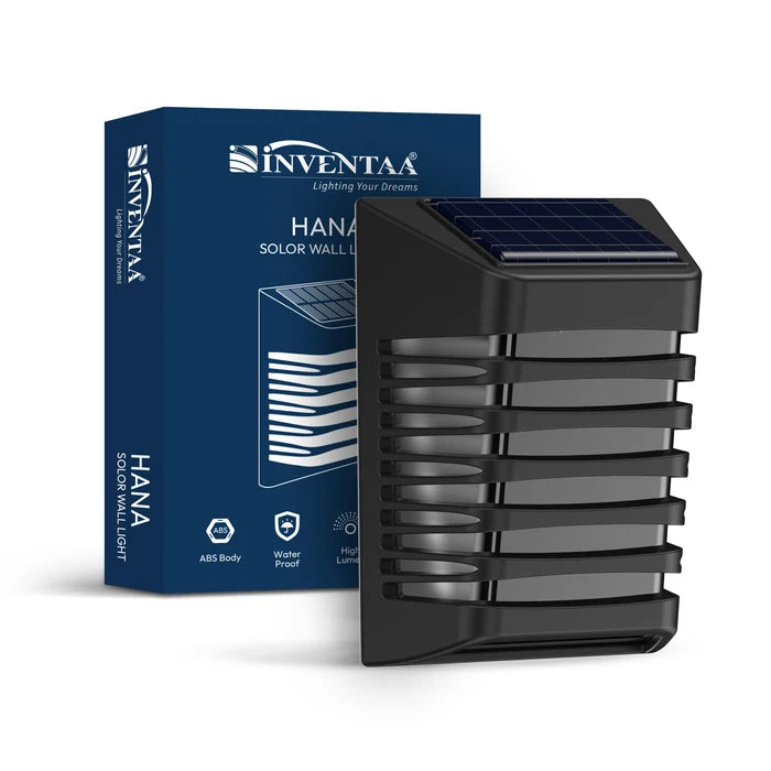 INVENTAA Hana Solar Wall Lamp – Bright LED Solar Wall Lantern for Outdoor Lighting