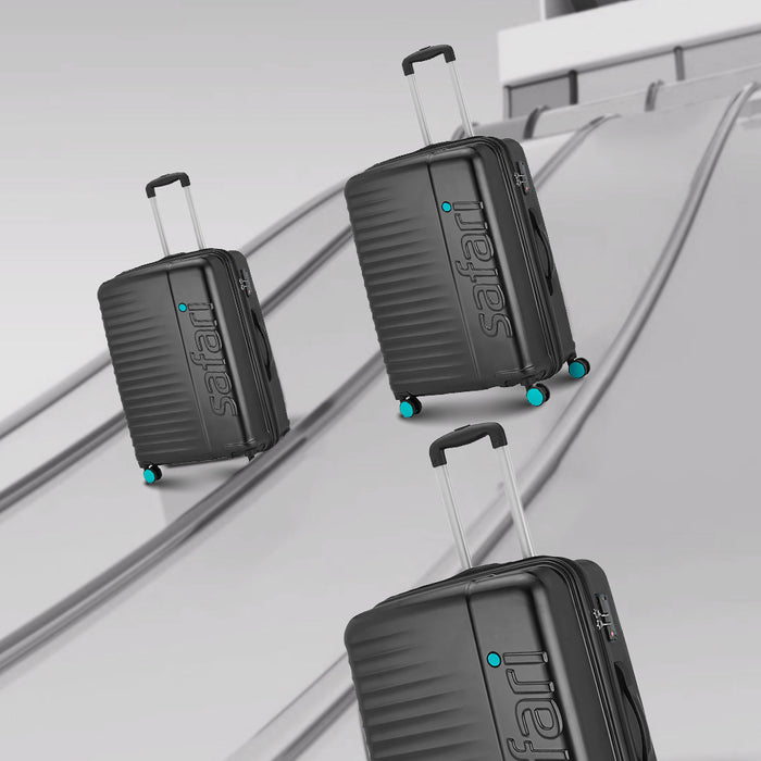 Safari Ignite Black Trolley Bag with TSA Lock & Dual Wheels-dealsplant