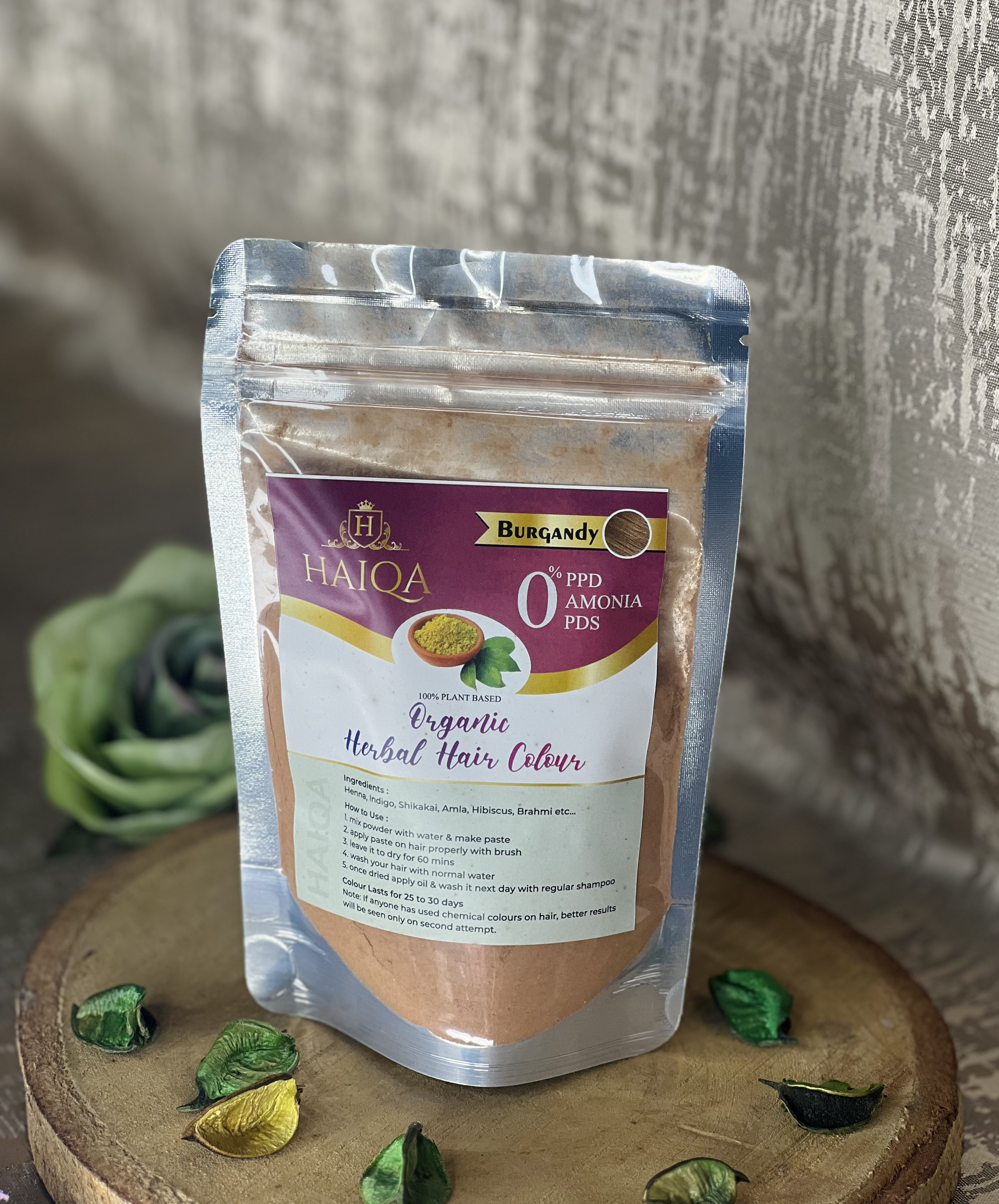 HAIQA 100% Organic Herbal Hair Colour-Burgundy-dealsplant