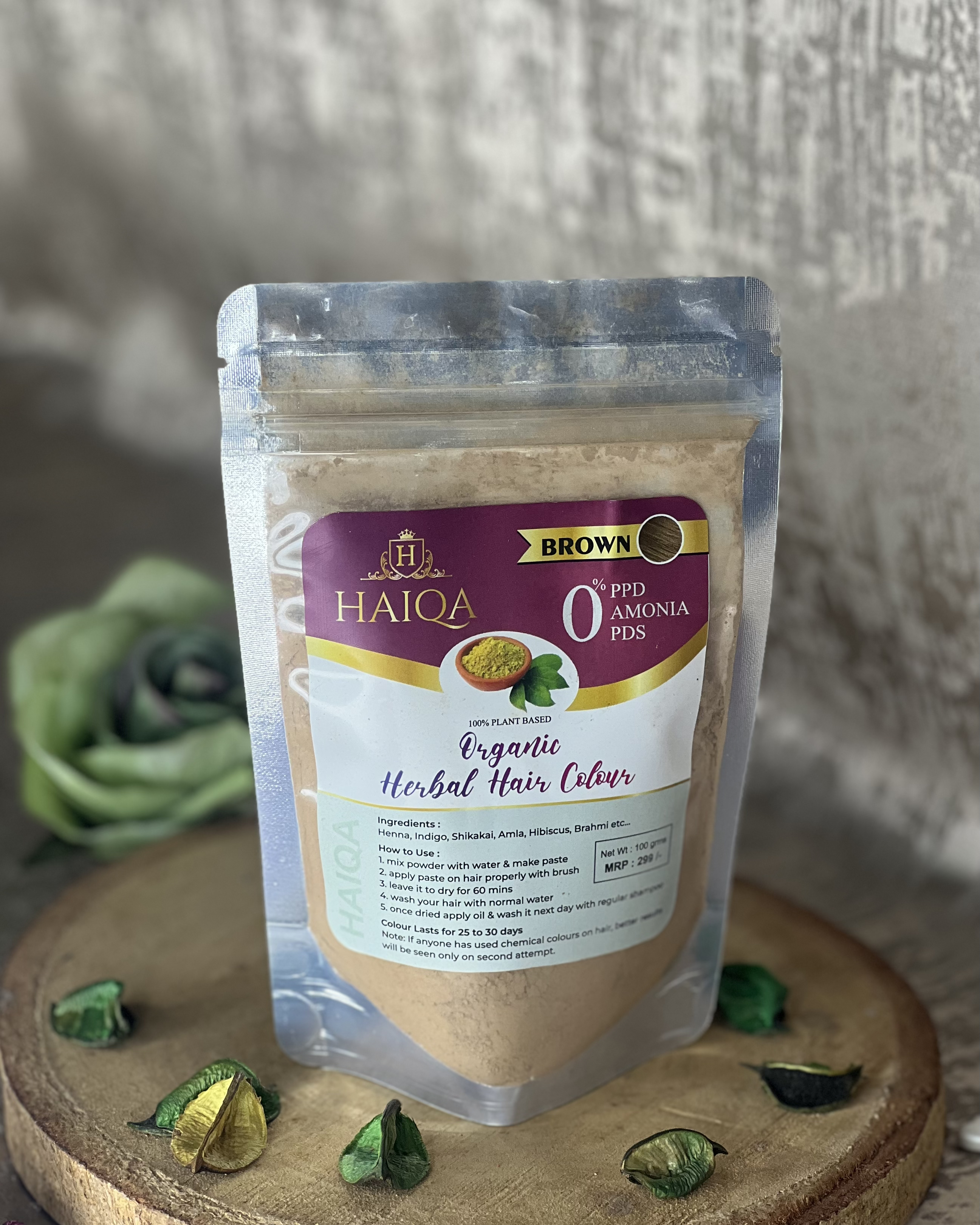 HAIQA 100% Organic Herbal Hair Colour-Brown-dealsplant