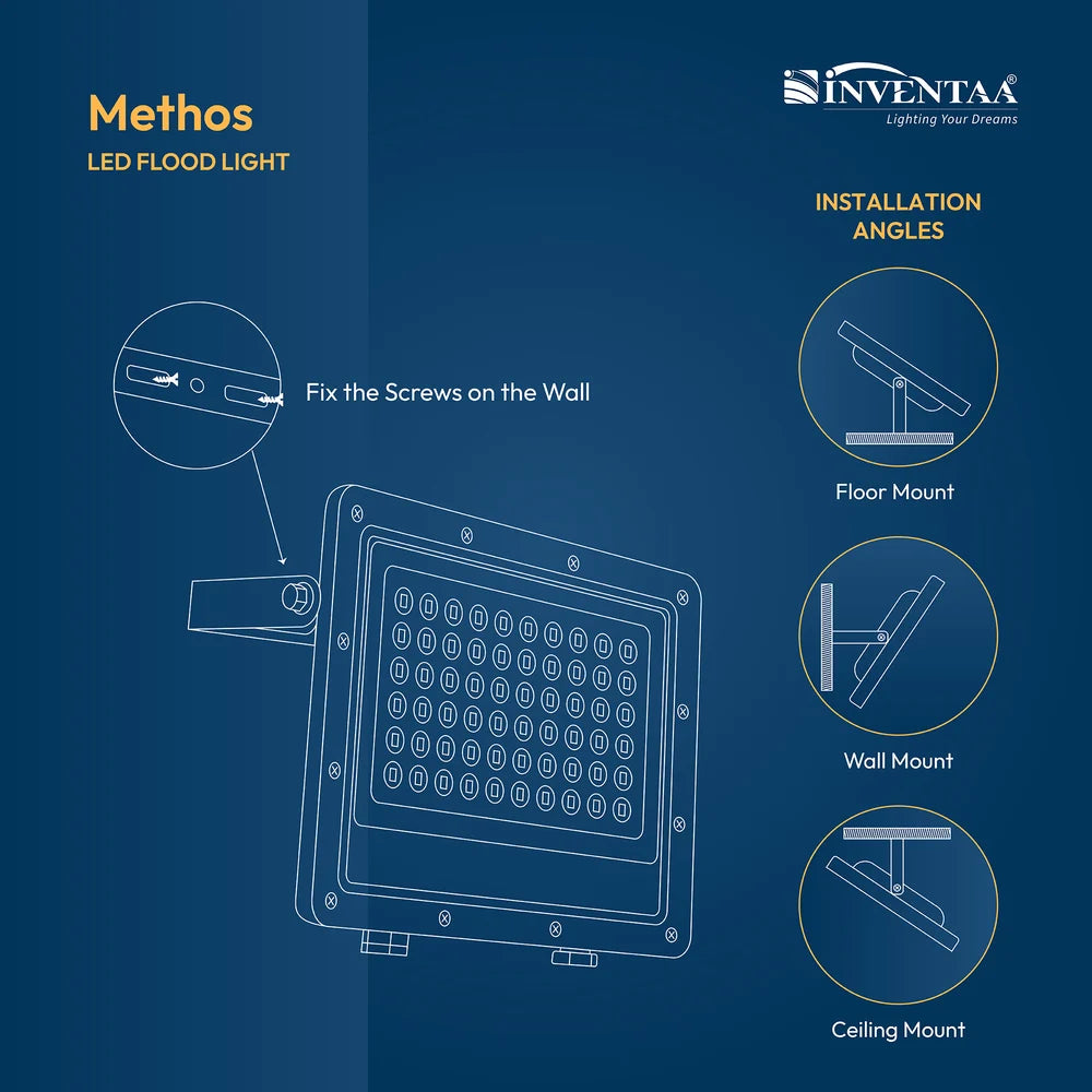 INVENTAA Methos LED Outdoor Flood Light – 50W, 100W & 200W
