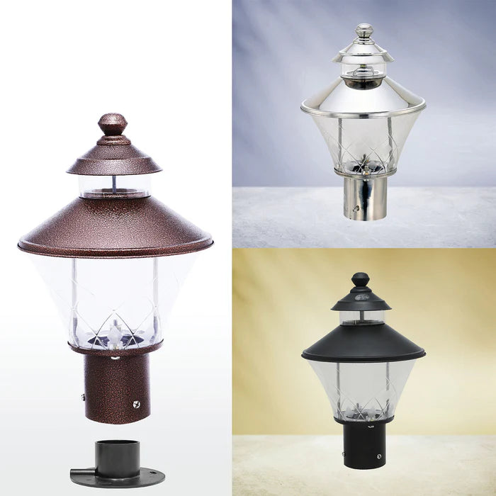 Inventaa Kitty Cute LED Gate Lamp Light — Silver, Black & Copper Finish, Outdoor Pillar Light (Without Bulb)