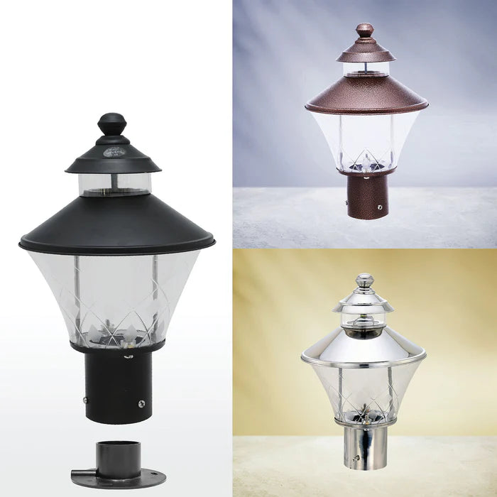 Inventaa Kitty Cute LED Gate Lamp Light — Silver, Black & Copper Finish, Outdoor Pillar Light (Without Bulb)