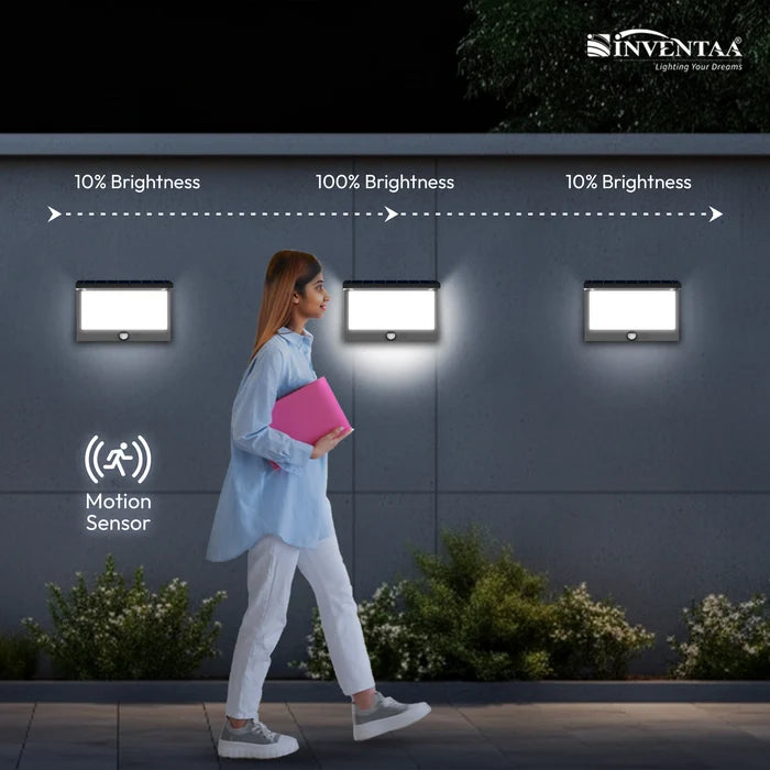 INVENTAA Vita Solar Outdoor Wall Light – Modern LED Solar Lamp for Walls & Exteriors