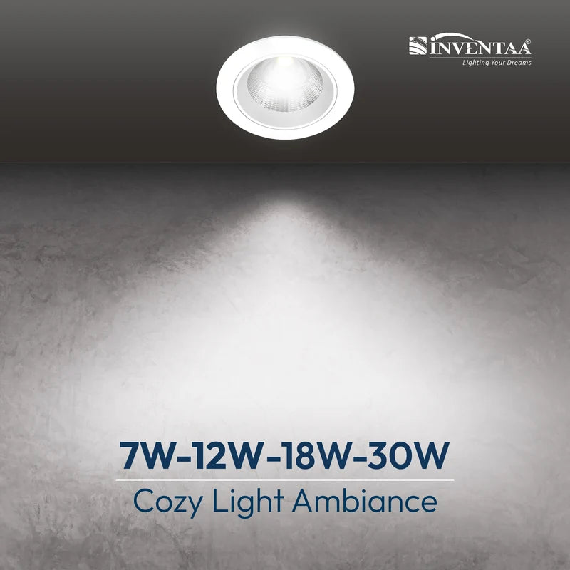 INVENTAA Oxana COB Downlight – 7W 12W 18W 30W | Cool Warm Neutral