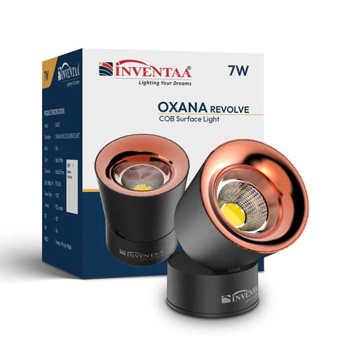INVENTAA Oxana Revolve COB Surface LED Light – 7W & 12W | Cool, Warm, Neutral