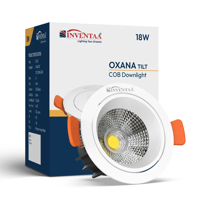INVENTAA Oxana Tilt COB Downlight – 7W 12W 18W 30W | Cool Warm Neutral