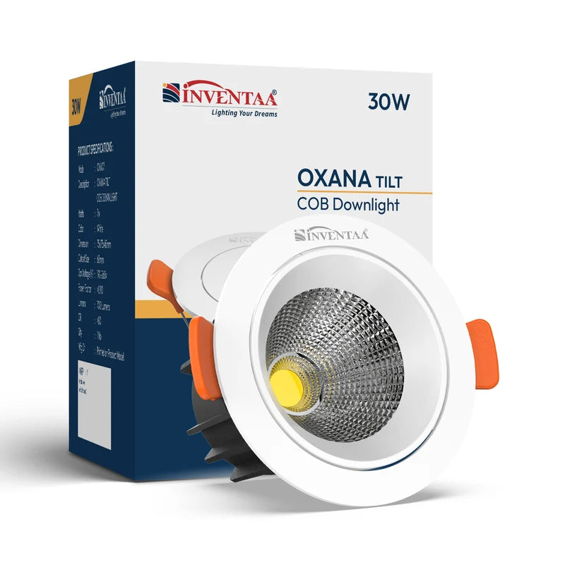 INVENTAA Oxana Tilt COB Downlight – 7W 12W 18W 30W | Cool Warm Neutral