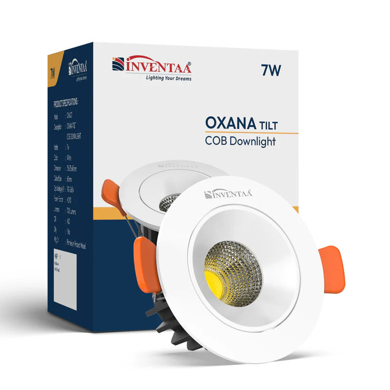 INVENTAA Oxana Tilt COB Downlight – 7W 12W 18W 30W | Cool Warm Neutral