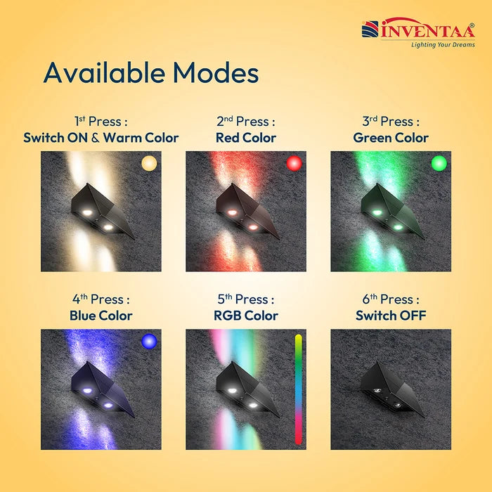 INVENTAA Figo Solar Wall Light – Smart Motion Sensor LED Solar Light for Outdoor Walls