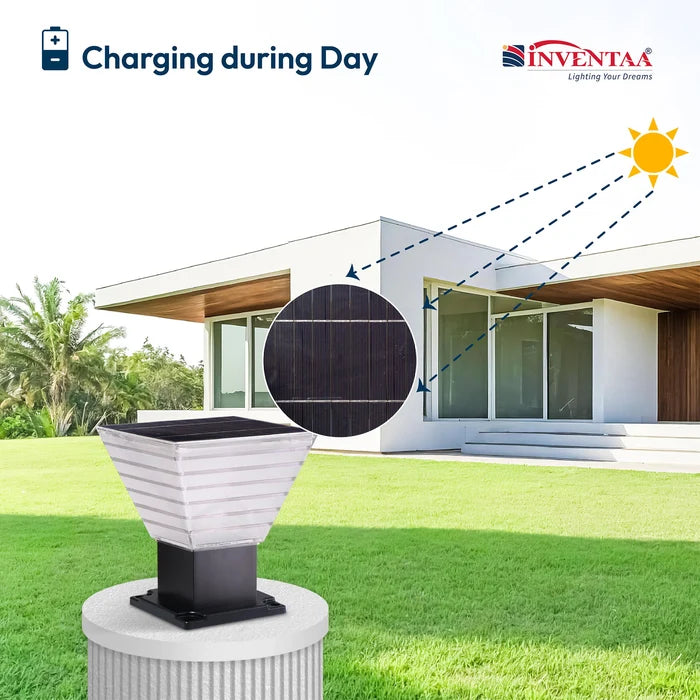 INVENTAA Villa Solar Gate Light – LED Solar Outdoor Gate & Pillar Light