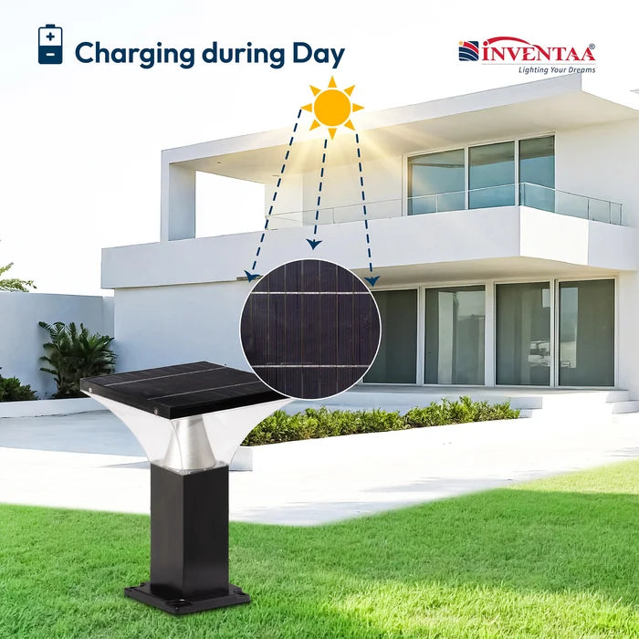 INVENTAA Bloom Solar Bollard Light – LED Solar Outdoor Garden & Pathway Light | 1ft 1.5ft 2ft