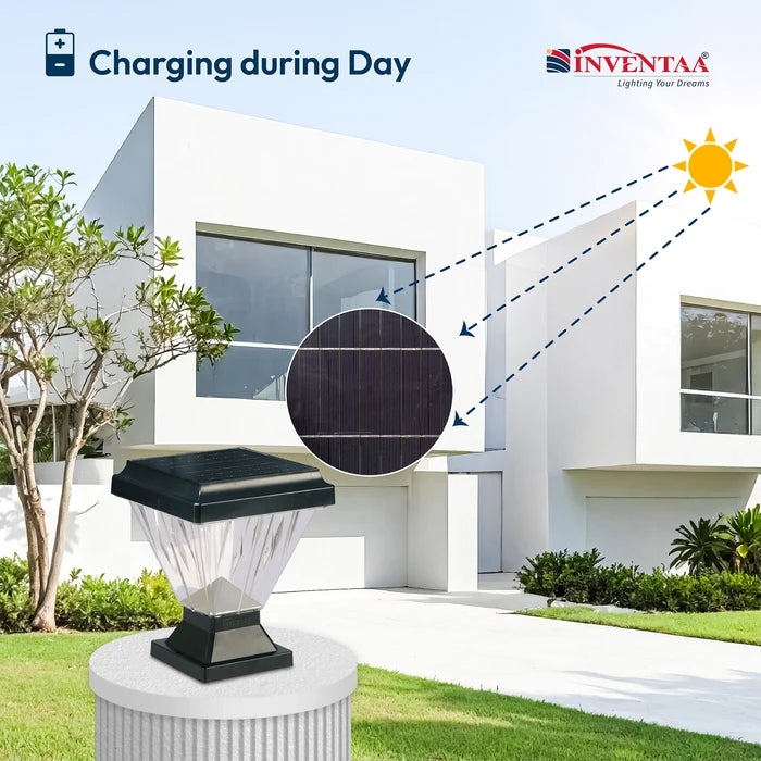 INVENTAA Chiti Solar Gate Light – LED Solar Outdoor Gate & Pillar Light