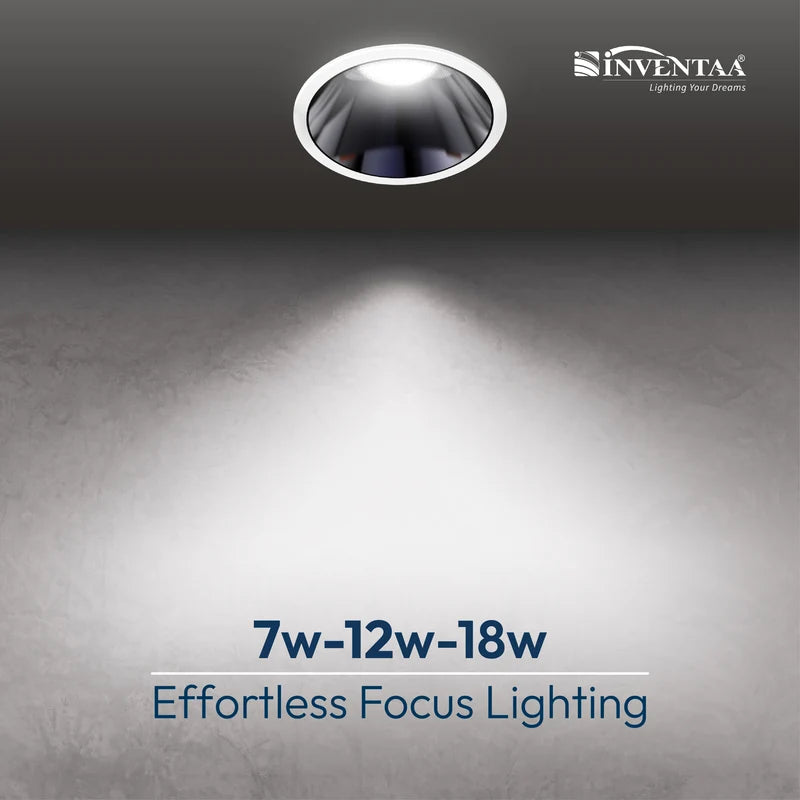 INVENTAA Oxana Reflector COB Downlight – 7W 12W 18W | Cool Warm Neutral