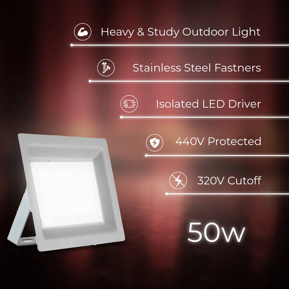 INVENTAA Zeva Eco LED Stadium Flood Light – 50W Cool & Warm White