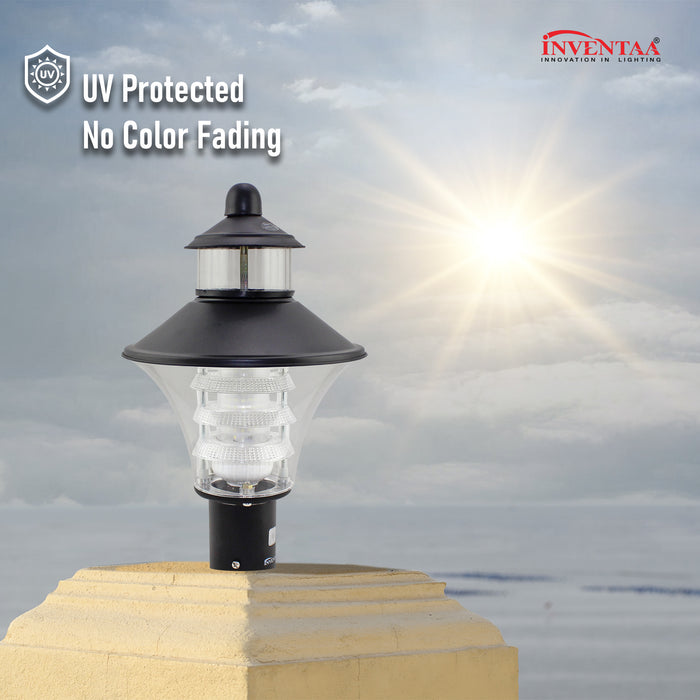 Inventaa Optic Fabula 10W LED Gate Post Light — Modern Outdoor Entrance & Pillar Light with 1-Year Warranty