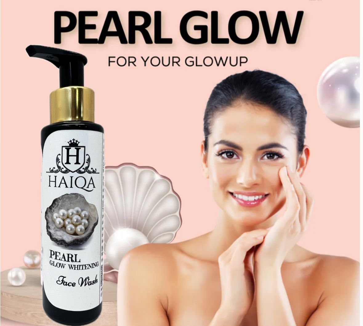 Haiqa Pearl Glow Whitening Face Wash-100 ml-HEALTH & PERSONAL CARE-dealsplant