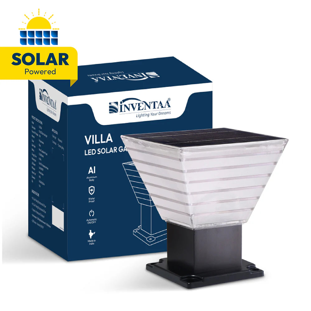 INVENTAA Villa Solar Gate Light – LED Solar Outdoor Gate & Pillar Light