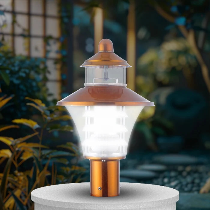 Inventaa Viva 12W LED Gate Pillar Light — 5 Finish Options, Antique-Inspired Outdoor Entrance Light with 1-Year Warranty