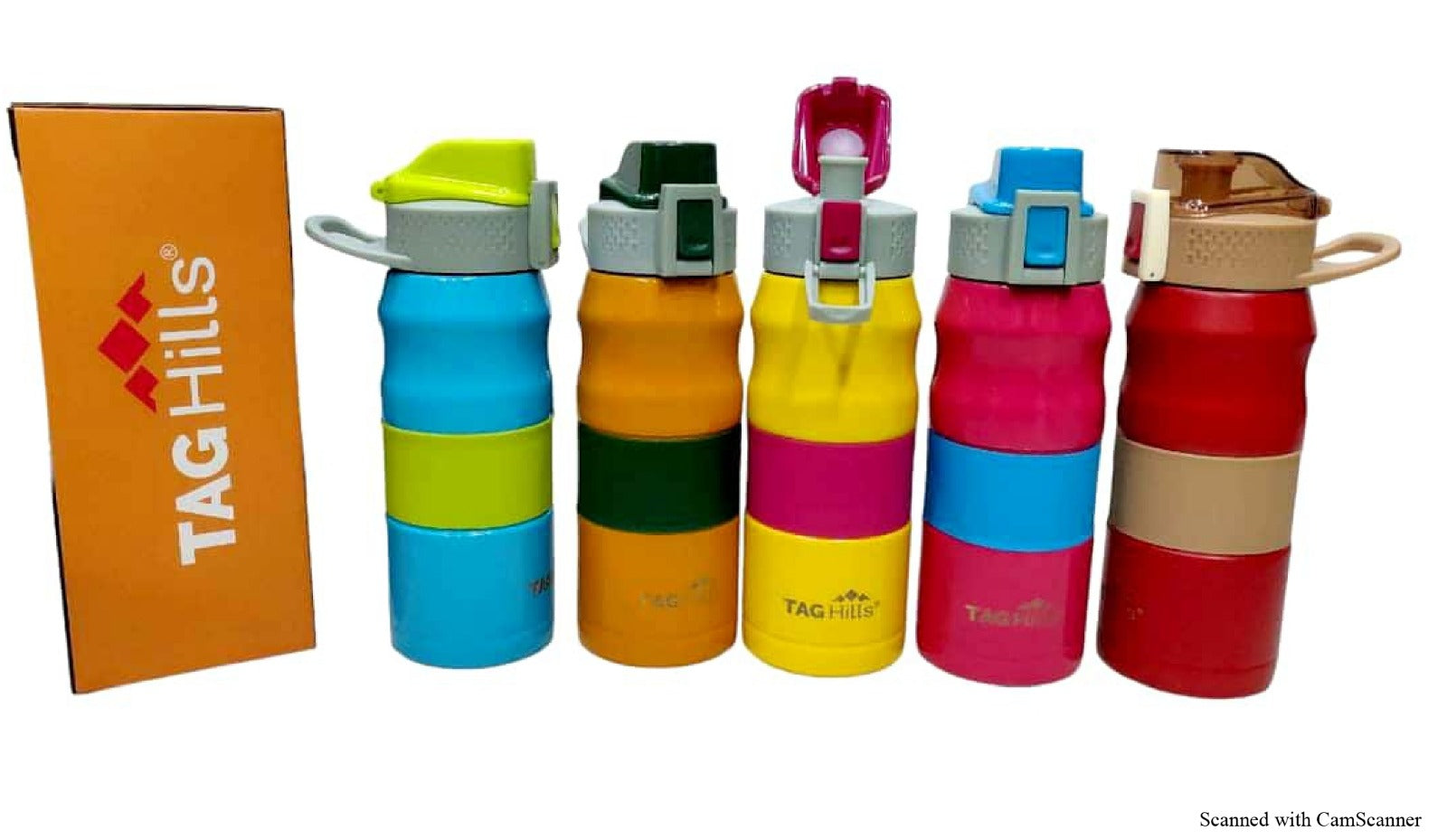 TAG Hills Camy Water Bottle with Button flip lock open& handle, Set of 3, Multicolour Each 500ml-Home & Kitchen Appliances-dealsplant