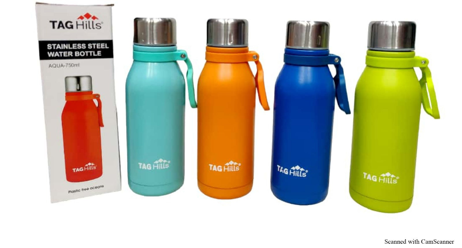 TAG Hills Aqua sports Water Bottle with handle cap Mattle colours, Set of 3 Each 750ml-Home & Kitchen Appliances-dealsplant