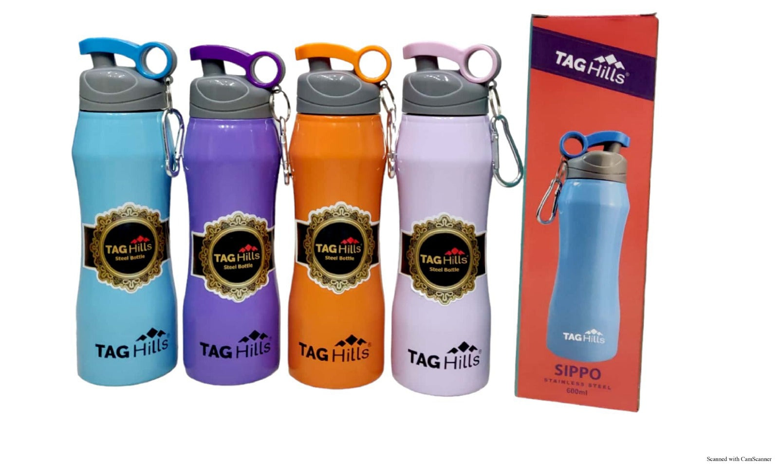 TAG Hills SIPPO Water Bottle with straw, Set of 3, Multicolour with cap Each 600ml-Home & Kitchen Appliances-dealsplant