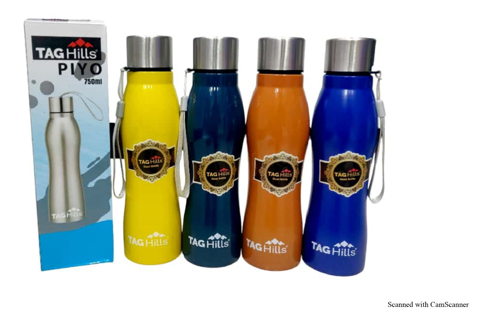 TAG Hills Piyo Stainless Steel Water Bottle Set of 3, Multicolour,Each 750ml-Home & Kitchen Appliances-dealsplant