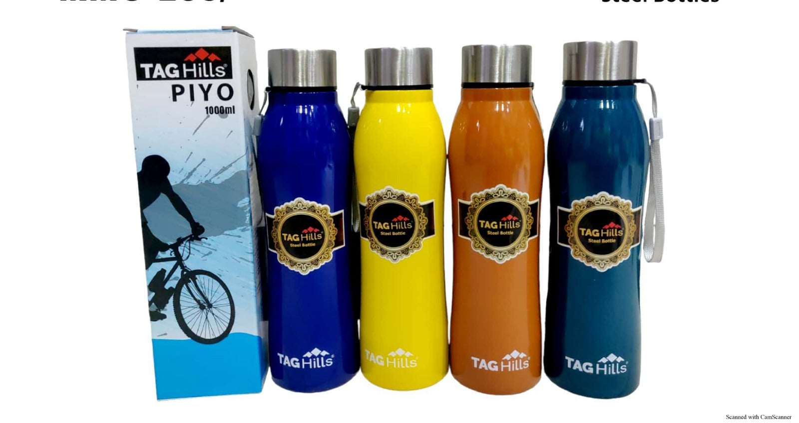 TAG Hills Piyo Stainless Steel Water Bottle Set of 3, Multicolour,Each 1000ml-Home & Kitchen Appliances-dealsplant