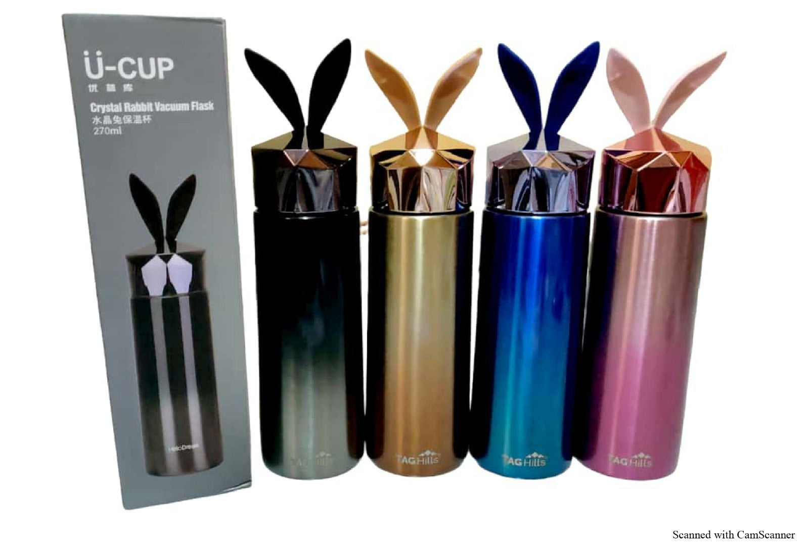 Tag Hills Stainless Steel Insulated Water Bottle Rabbit Vacuum Flask Multi Colour set of 3 Each 270Ml-flask-dealsplant