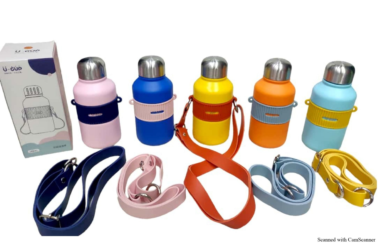 TAG Hills Hot & Cold Mini Water Bottle with neck belt Set of 3, Multi colour Unique Design Each 380 ml-Home & Kitchen Appliances-dealsplant