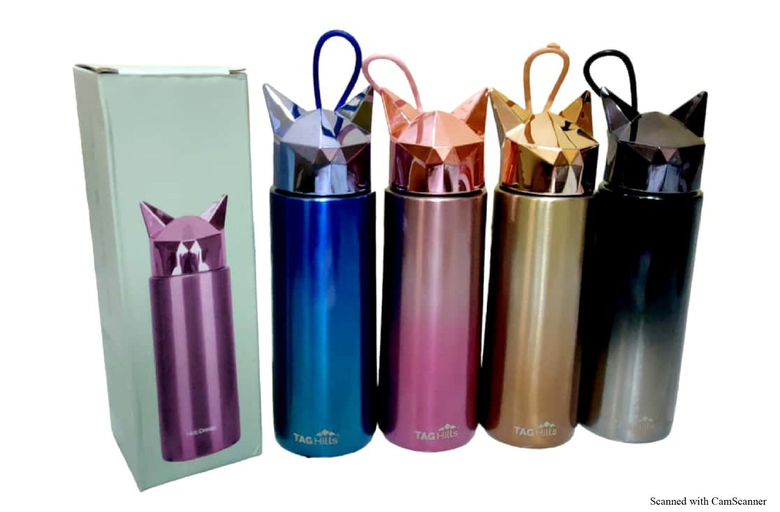 Tag Hills Stainless Steel Insulated Water Bottle Fox Vacuum Flask Multi Colour set of 3 Each 270Ml-flask-dealsplant