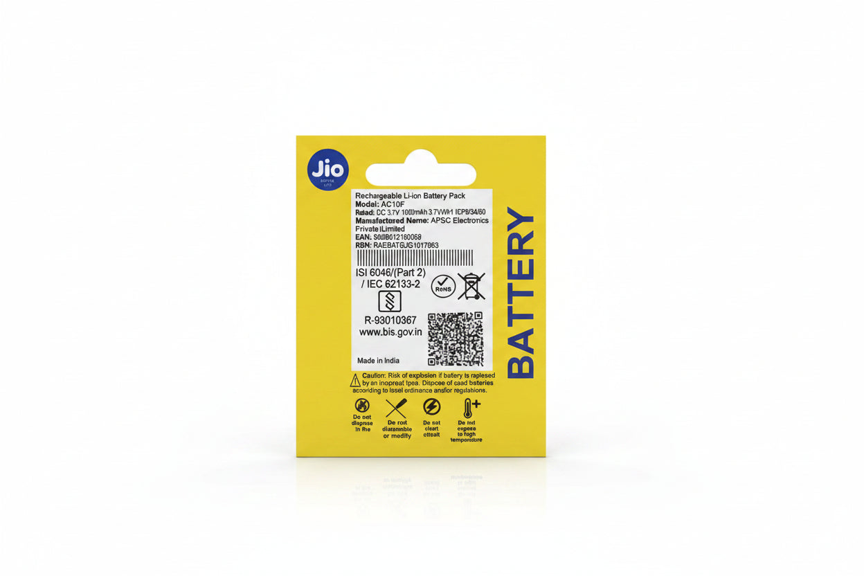 Jio BL-5C Battery for BI10F, AC10F, Bharat V2, K1 4G | 1000mAh 3.7V Replacement Battery-Batteries-dealsplant