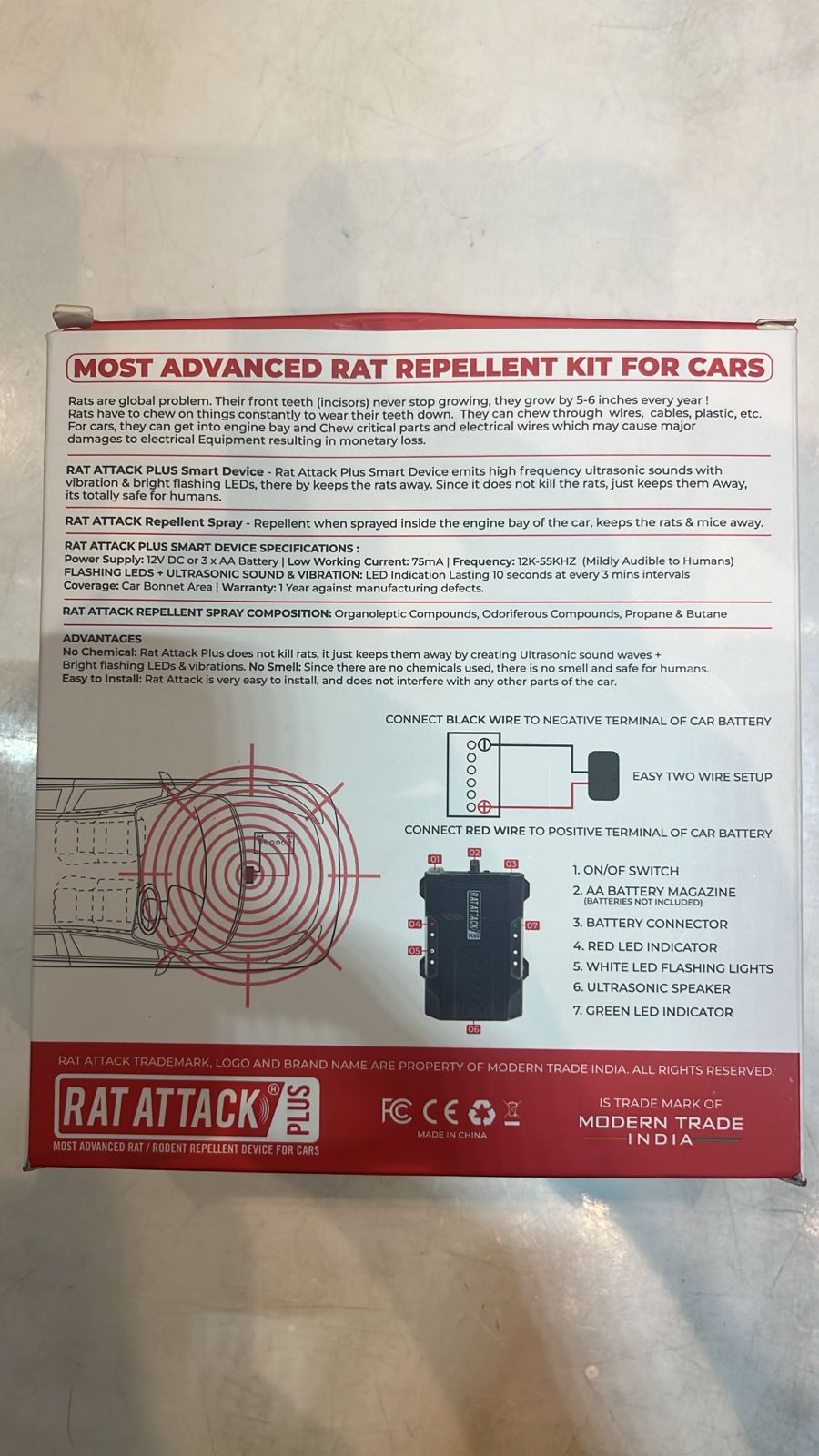 Rat Attack Plus with light and vibration sensor-car protection-dealsplant