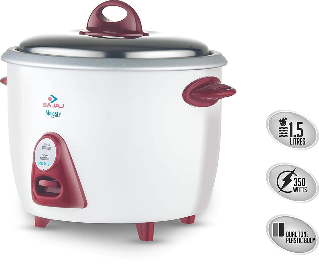 350 Ml Rice Bajaj Majesty New RCX-5,1800 ML 350-Watt Multi function Rice Cooker