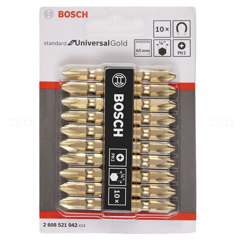 Bosch 2608521042 Ph2 65mm 10pcs Screwdriver Double Ended Bit Set-Screwdriver Double Ended Bit Set-dealsplant
