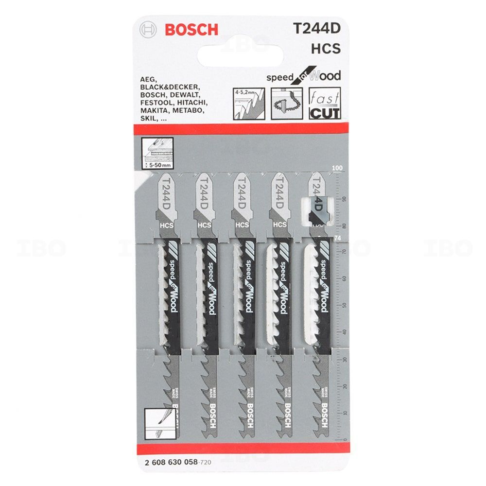 Bosch 2608630058 T 244D 5 pcs Jig Saw Blade-Jig Saw Blade-dealsplant