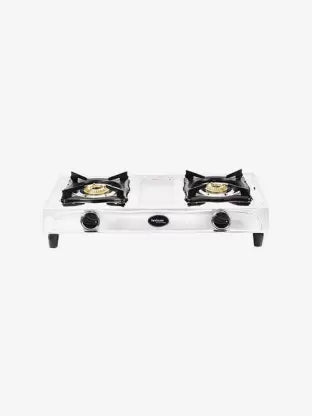 Hindware Tino SS Dlx 2B Stainless Steel Manual Gas Stove (2 Burners)-Burner Gas Stove-dealsplant