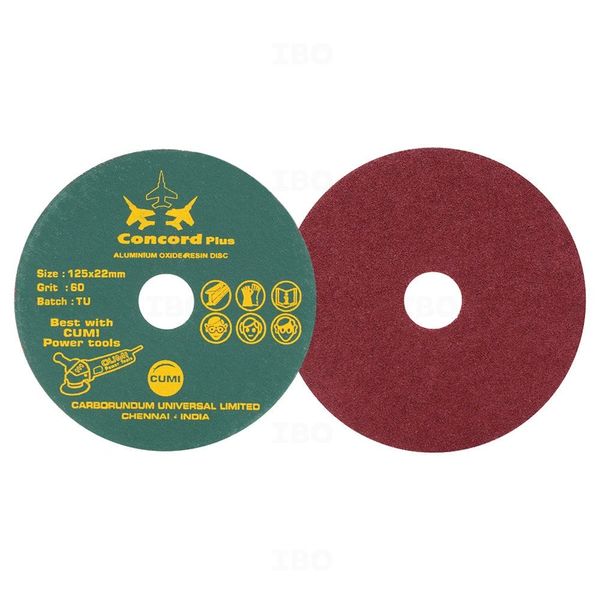 Cumi 125x22mm Concord Resin Sander Disc pack of 10 size(36,50,60,80,100,120)-Resin Sander Disc-dealsplant
