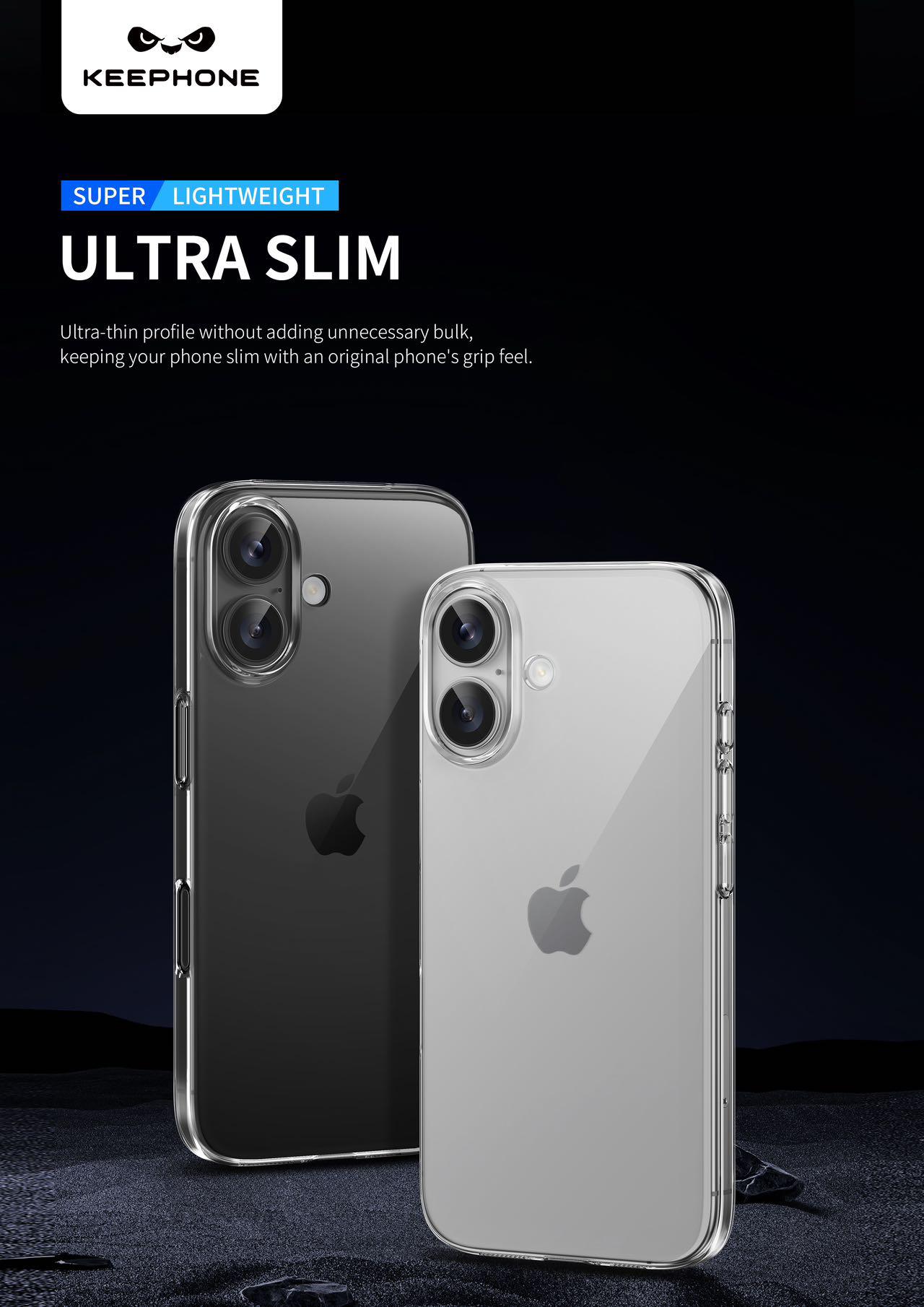 KEEPHONE X CRYSTAL ANTI YELLOWING ultra clear thin back case premium quality for iphone 16 series-Mobile Back Case-dealsplant