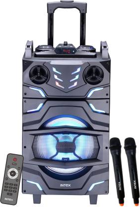 Intex Multimedia Speaker T-300 TUFB (Dual) 42 W Bluetooth Party Speaker (Black, Stereo Channel)-Trolley Speaker-dealsplant